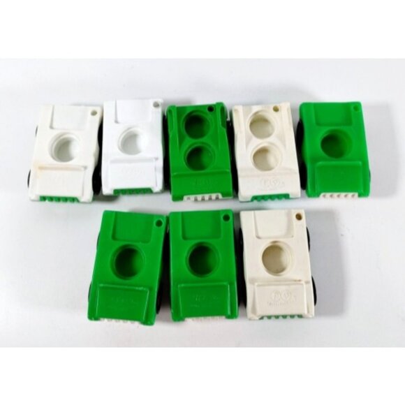 Lot of 8 Fisher Price Vintage 70s Little People Airport Cars Green White - Picture 1 of 11